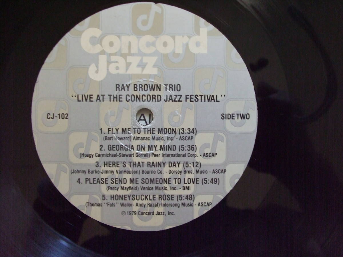 RAY BROWN TRIO/LIVE AT THE CONCORD JAZZ FESTIVAL-1979 CJ-102の画像4