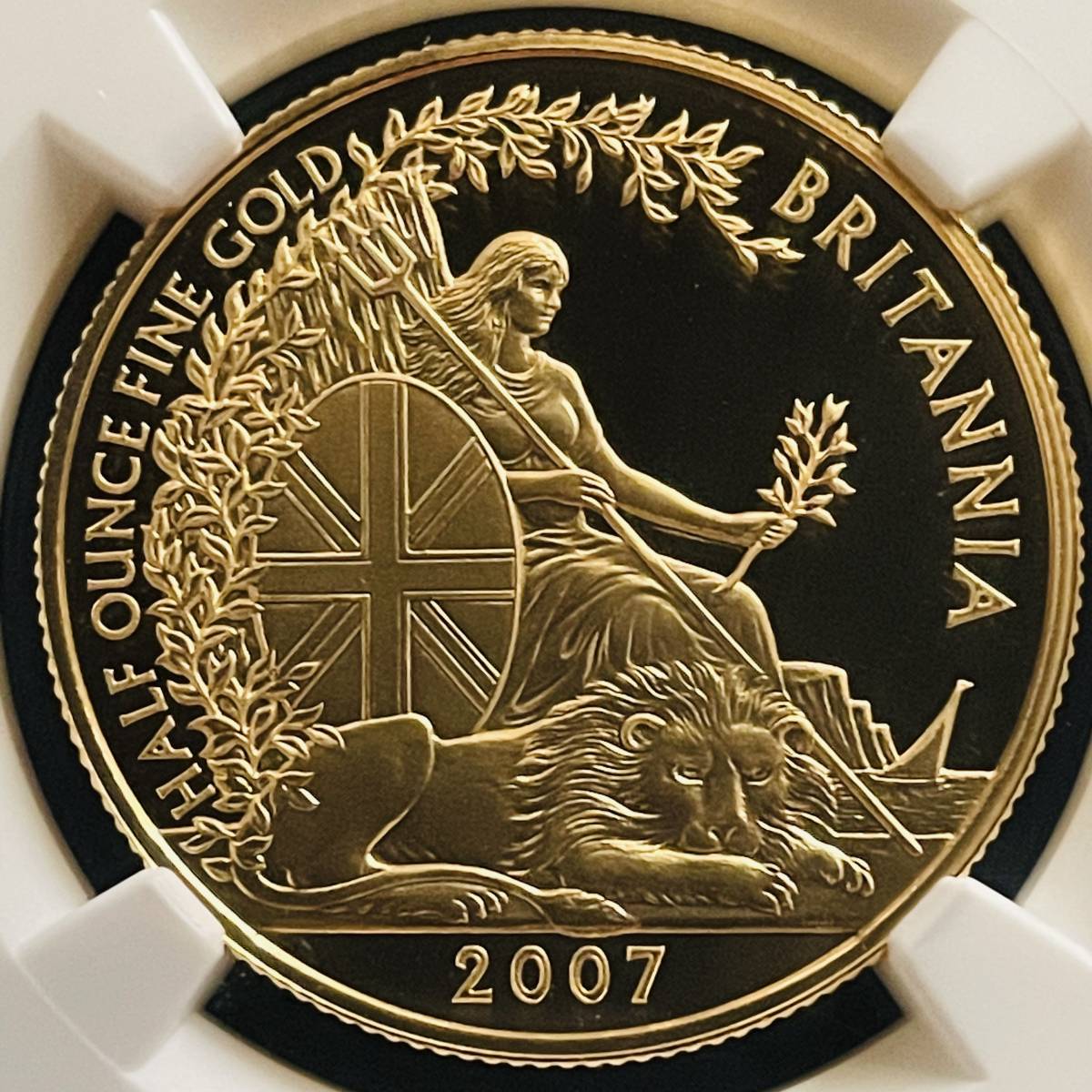 ついに再販開始 2007年 ブリタニアとライオン イギリス 50ポンド 金貨 NGC PF69 ULTRA CAMEO アンティークコイン