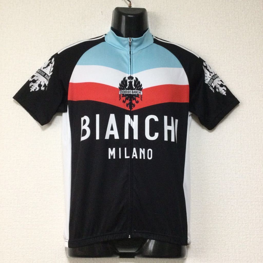 Bianchi/ビアンキ☆サイクルジャージ/サイクリングシャツ☆半袖/ストレッチ☆ジャケット/自転車/ウェア/マルチ/L_画像2