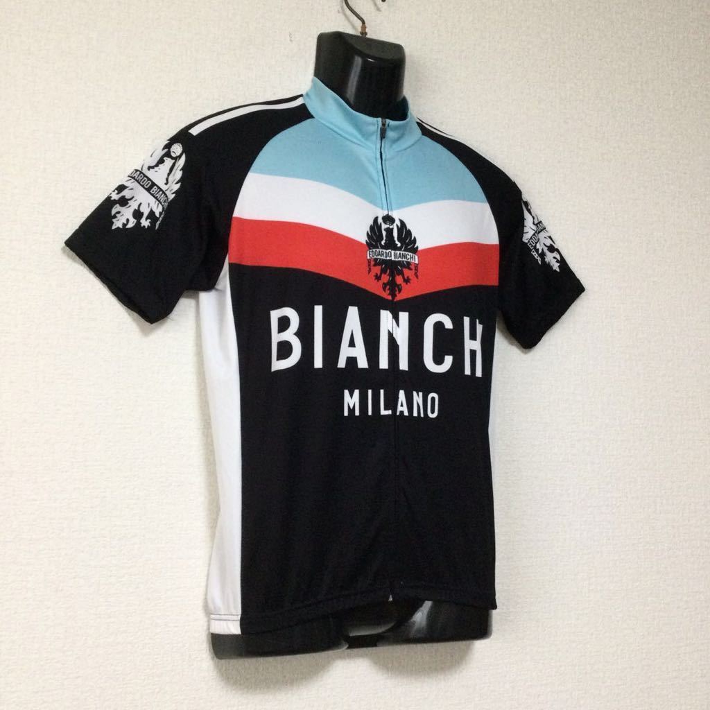 Bianchi/ビアンキ☆サイクルジャージ/サイクリングシャツ☆半袖/ストレッチ☆ジャケット/自転車/ウェア/マルチ/L_画像3