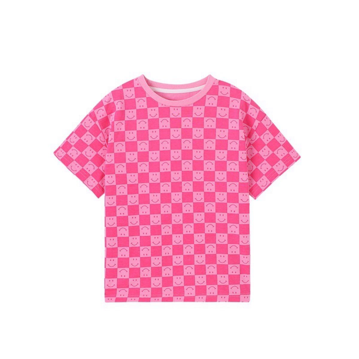 セール人気商品　韓国子供服　キッズ　オーバーサイズ　スマイルTシャツ　130
