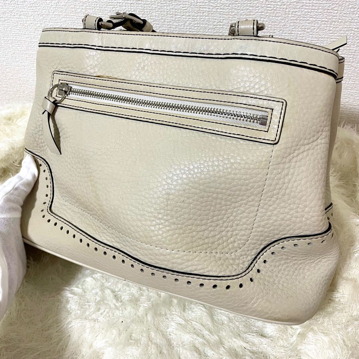 極美品 COACH コーチ レザー ハンドバッグ トートバッグ