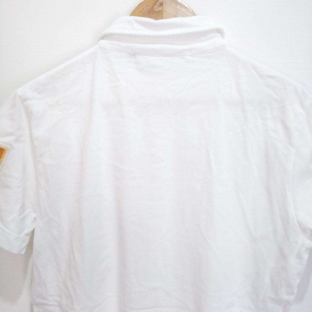(^w^)b カラーズオーバーフロー 半袖 ポロシャツ トップス ホワイト Colors Over Flow ワッペン プリント キラキラ 綿100% メンズ 48の画像4