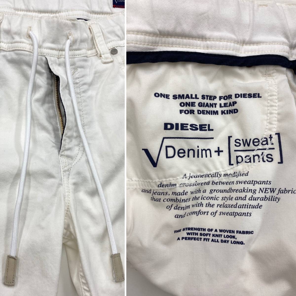 DIESEL Jogg Jeans WAYKEESHORT ジョグジーンズ ショートパンツ ホワイト 白 W28 ディーゼル ショーツ ハーフパンツ スウェット 2060259_画像4