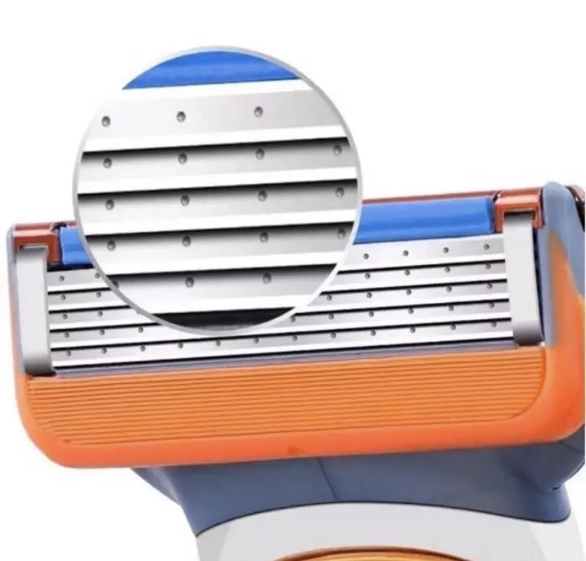 髭剃り替刃 ジレットフュージョン 互換品　オレンジ　8個セット Gillette Fusion 5枚歯 かみそり 剃刀 替え刃 ヘッド カミソリFusion 5