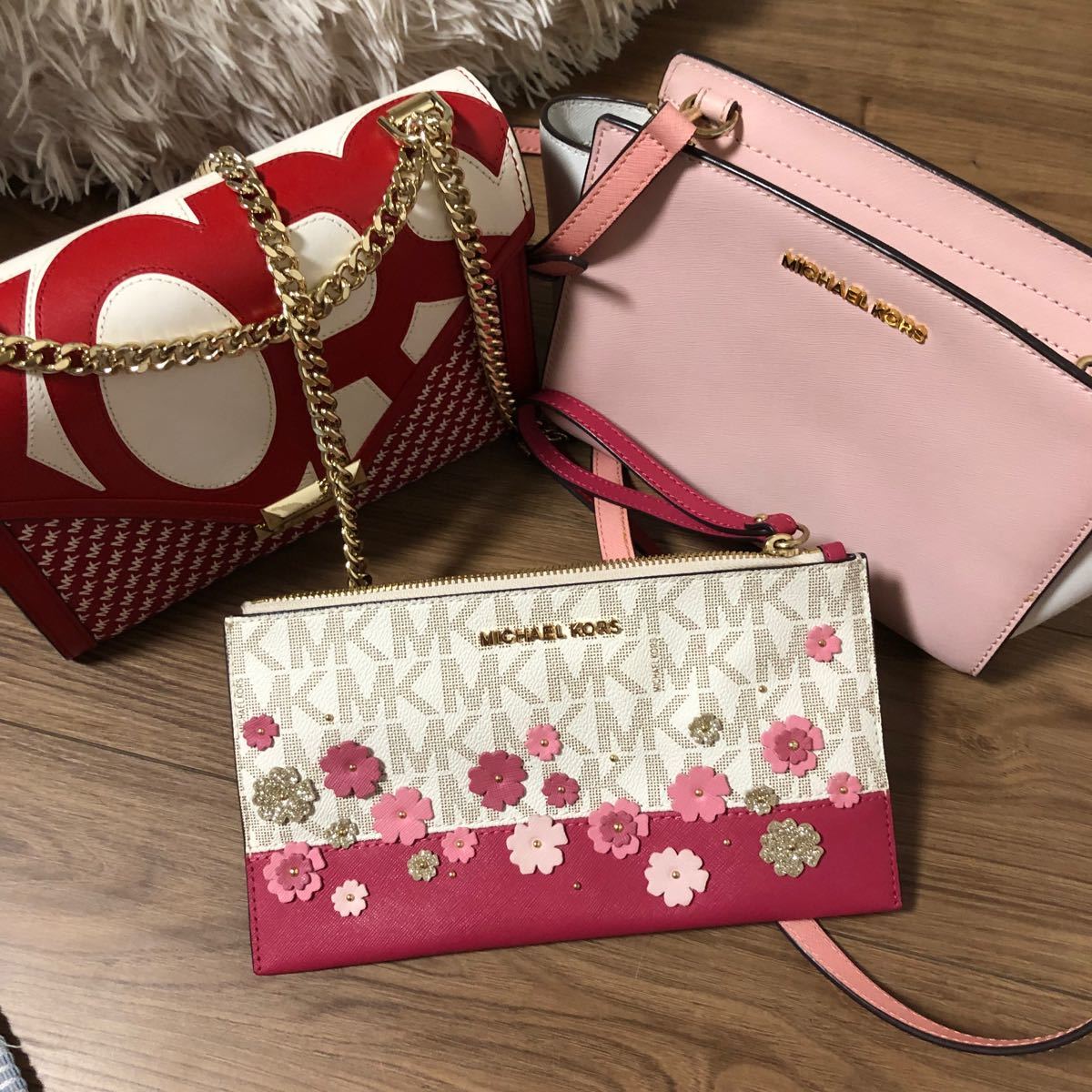 新品♡マイケルコース　二つ折り財布　ピンク　MICHAELKORS