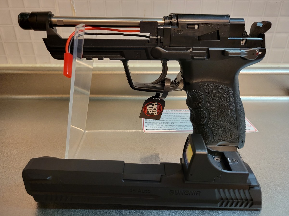 【ほぼ未使用品】東京マルイ 電動ハンドガン HK45 ロングパワーバレルverカスタム フルセット 4