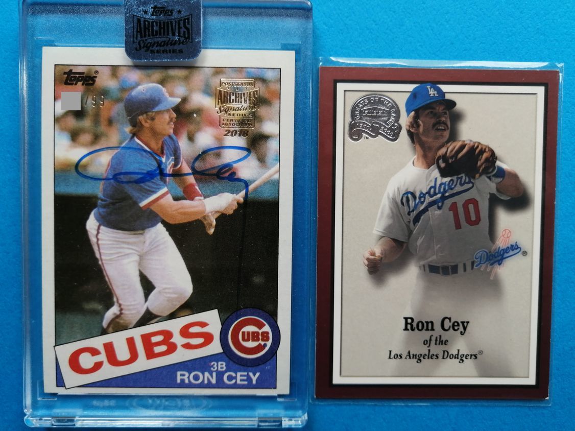 2枚セット Ron Cey CHC 2018 topps Archives Signature Retired Player Edition Auto 99枚限定 他 二枚セット 85 Topps series2 直筆サイン_画像1