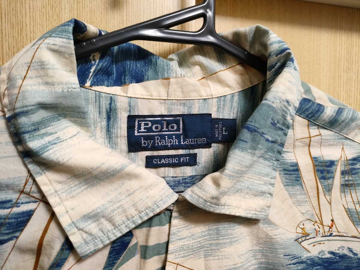 USA VINTAGE アメリカ古着チャップスラルフローレン半袖ヨット柄シャツ
