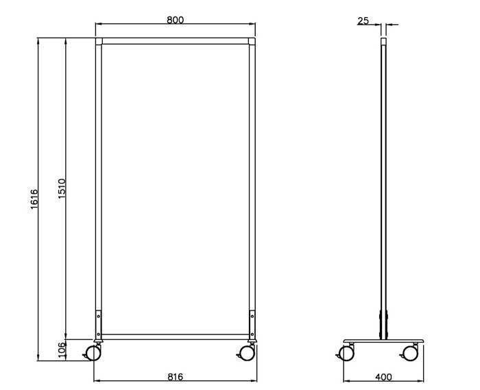 法人様限定 送料無料 補助金制度有 パーティションW800xH1600mm 自立パーティション キャスター脚 自立パネル 飛沫 防止 新品_画像4