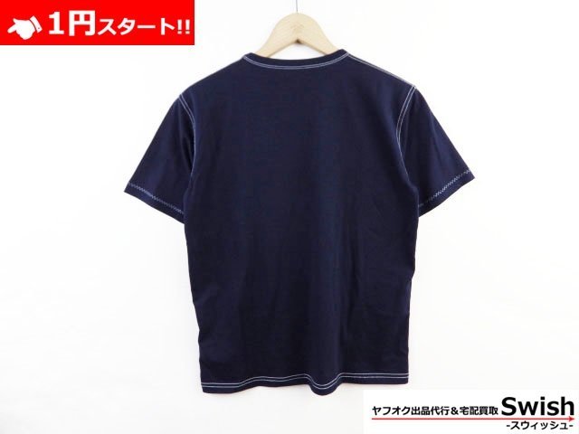A821●MONCLER モンクレール●SS T-SHIRT 胸ポケット付き Tシャツ 12 紺●_画像6