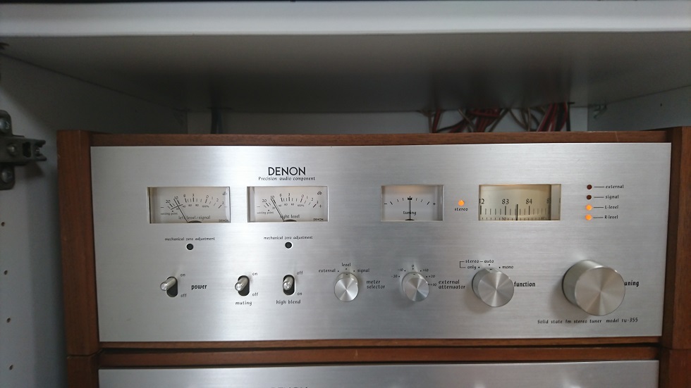 DENON FMステレオチューナーTU-355(木製ケース付) 難あり