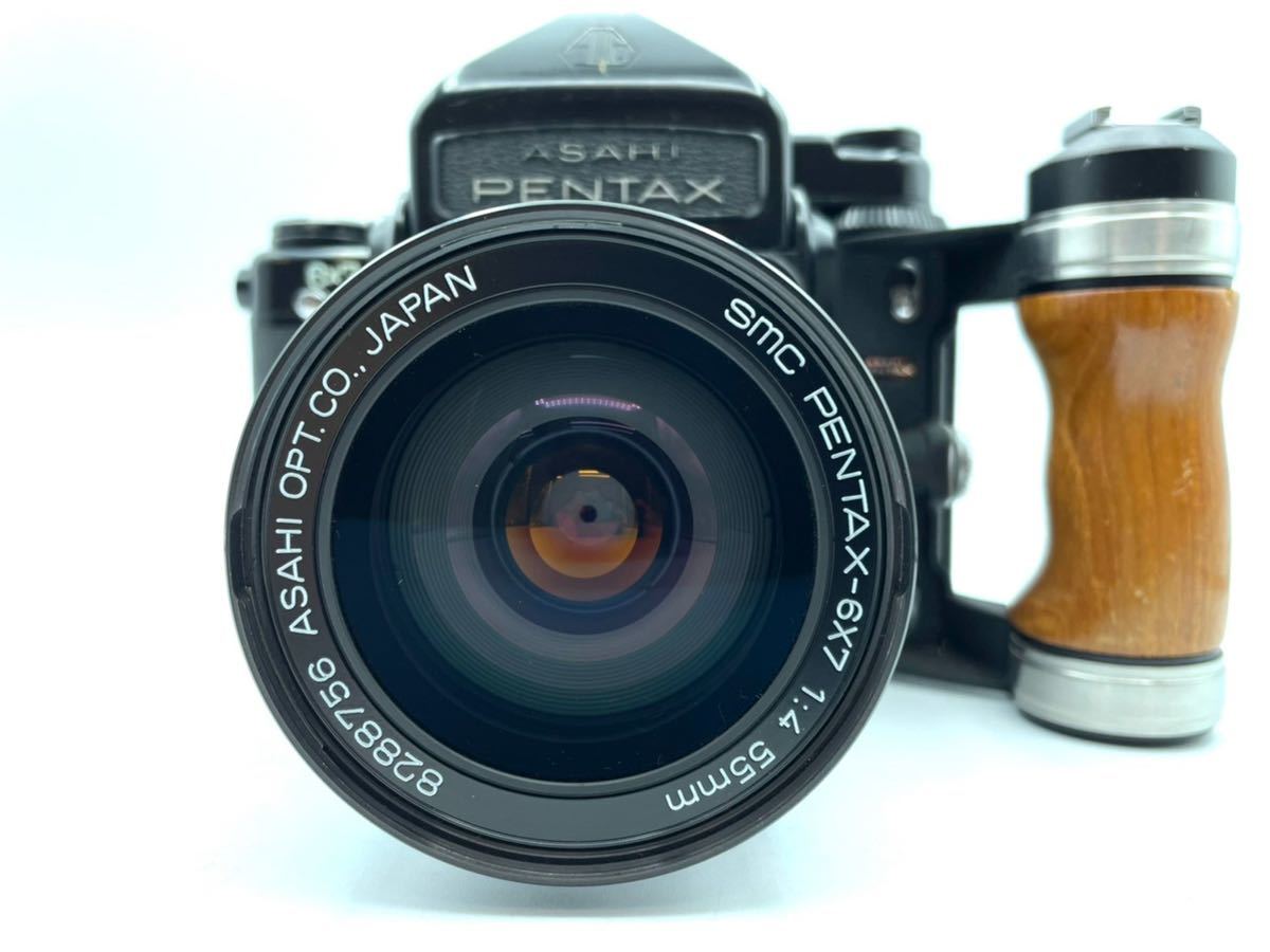 ☆外観美品☆ ASAHI PENTAX 6×7 木製ハンドグリップ 中判カメラ
