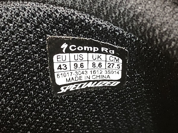 大特価sale!! 美品!! SPECIALIZED Comp RD Road Shoes size:43 27.5cm 3穴 SPD-SL スペシャライズド コンプ ロード ビンディングシューズ_画像6