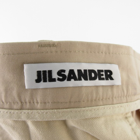 ジルサンダー JIL SANDER チノパンツ ワイド ベージュ コットン