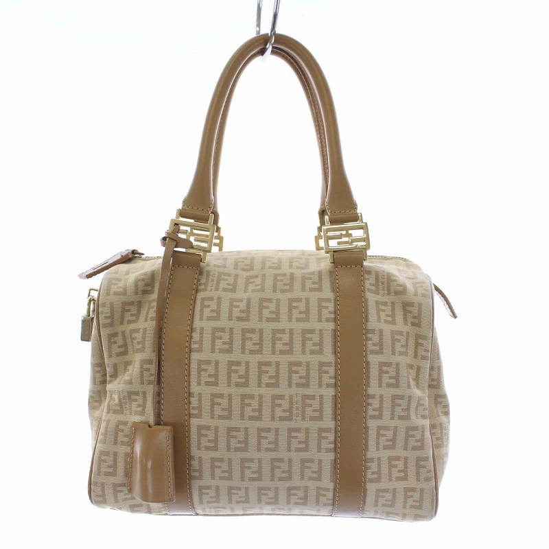 フェンディ FENDI ズッカ柄 ミニ ボストンバッグ ハンドバッグ