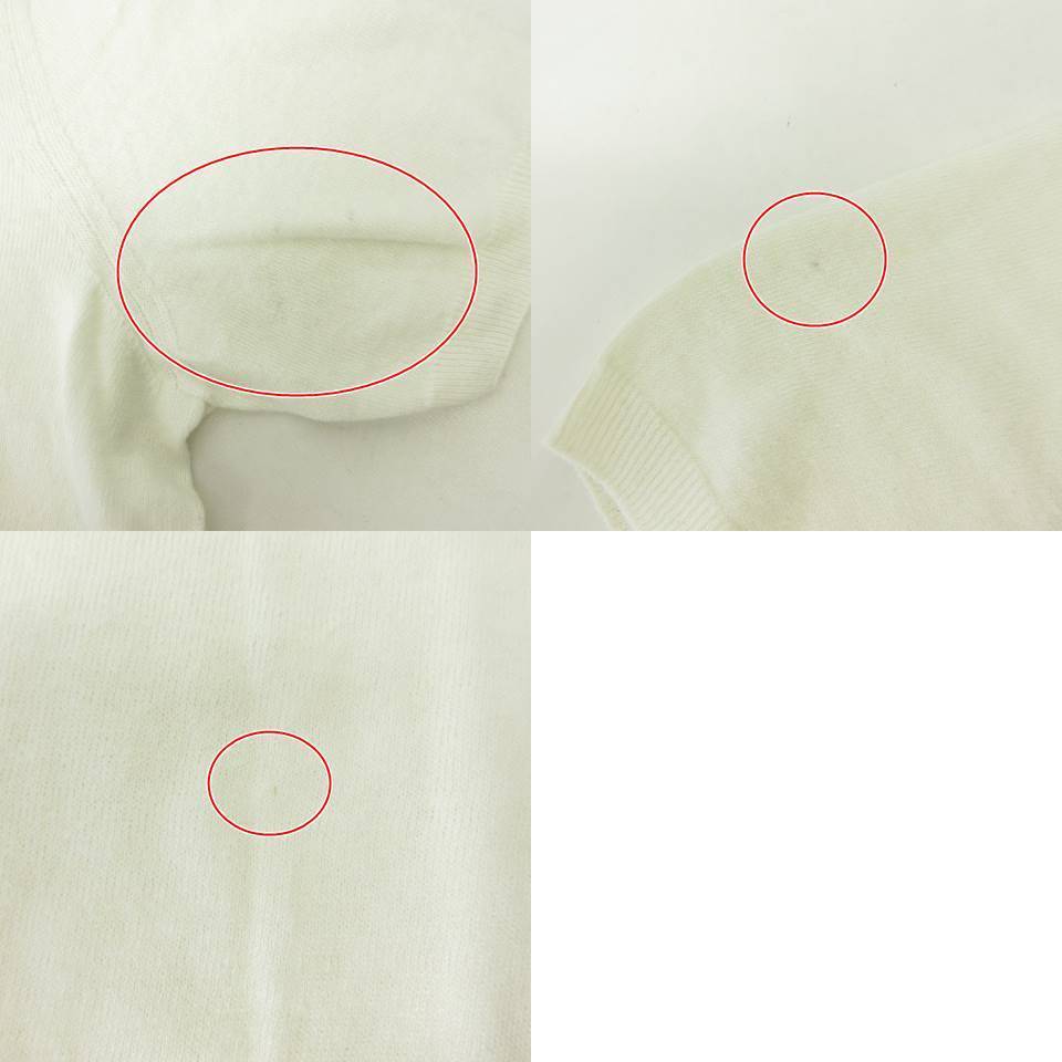 ドルモア DRUMOHR サマーニット セーター 半袖 リネン ホワイト 白 48 Lサイズ相当 メンズ_画像6