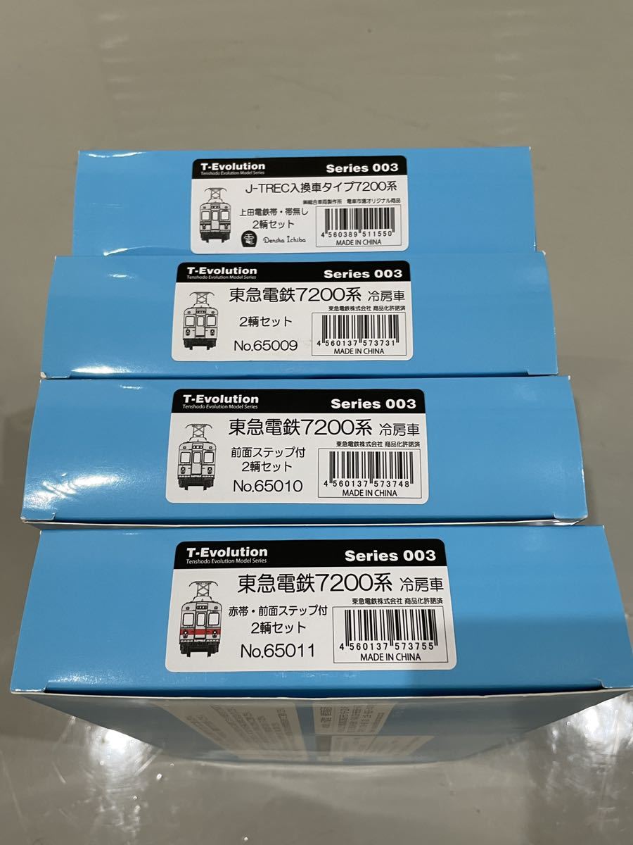 天賞堂 HO 限定 品 込 東急 7200系 4箱 8両 形 型 東京 急行 上田 電鉄 J-TREC 入換 車 タイプ 総合 車両 製作所_画像2