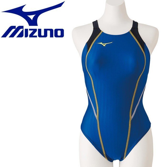 【未使用】　MIZUNO スイム 競泳用ミディアムカット レースオープンバック レディース N2MA022027 カラー:ブルー サイズ:S　[ミズノ]