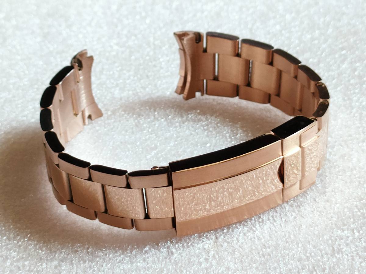 【未使用】ステンレス腕時計ベルト ローズゴールド バックル40ｍｍ 互換品 （訳あり）SBRK-1_画像1