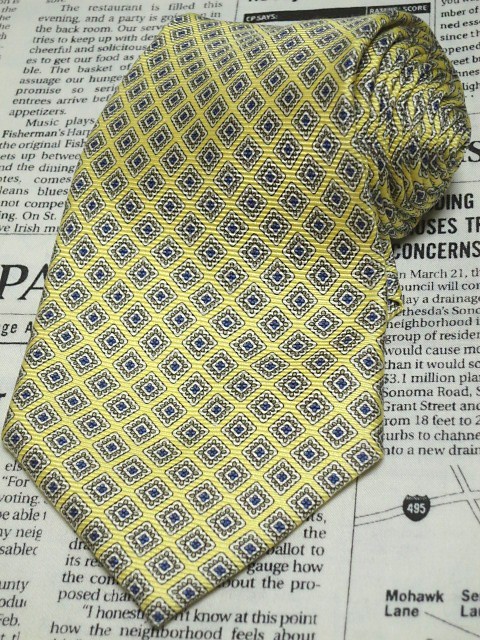 【ご予約品】 ブルックスブラザーズ BROOKS BROTHERS 美品 未使用品 微光沢 ネクタイ 黄色系ベース イエローベース G-004880 ゆうパケット ネクタイ