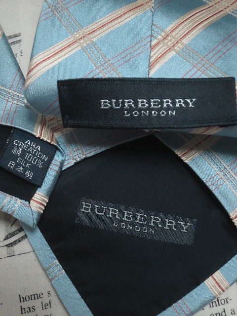 バーバリー Burberry 微光沢 ネクタイ 日本製 シルク100% チェック柄