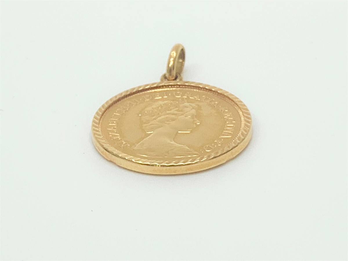 K22(22金)コイン/K18(18金)枠 リブソン金貨 コイン ペンダントトップ