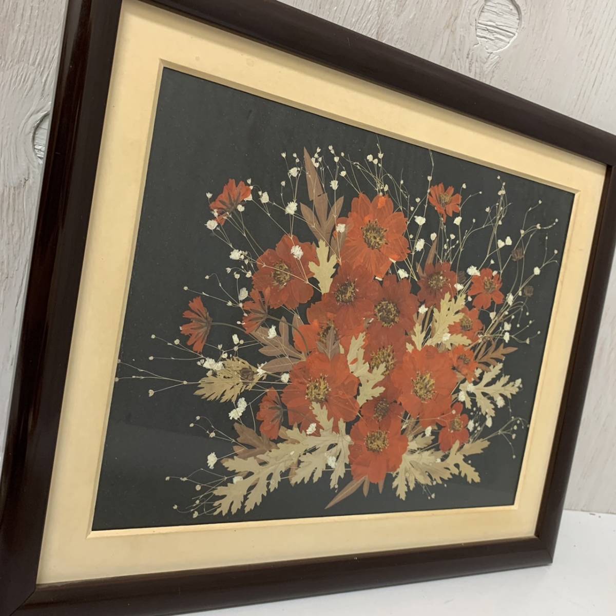  flower art pressed flower amount picture picture frame ornament decoration interior antique .... flower club 2 point together 