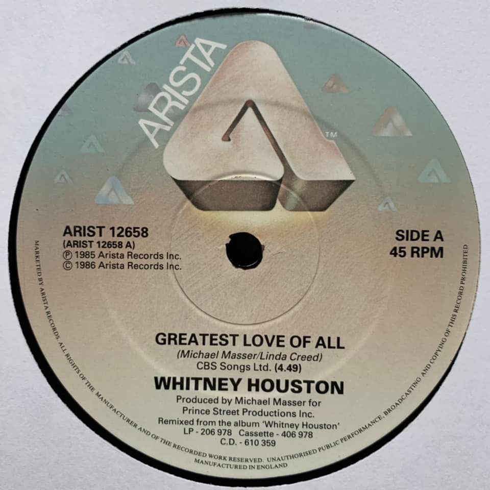 ◆ Whitney Houston - Greatest Love Of All ◆12inch UK盤　大ヒット!!_画像2
