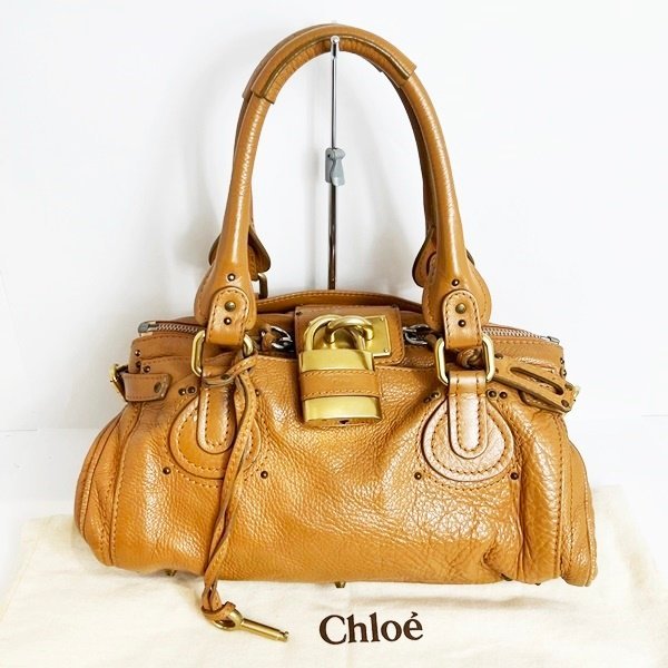 海外花系 Chloe クロエ パディントン ハンドバッグ レザー 南京錠