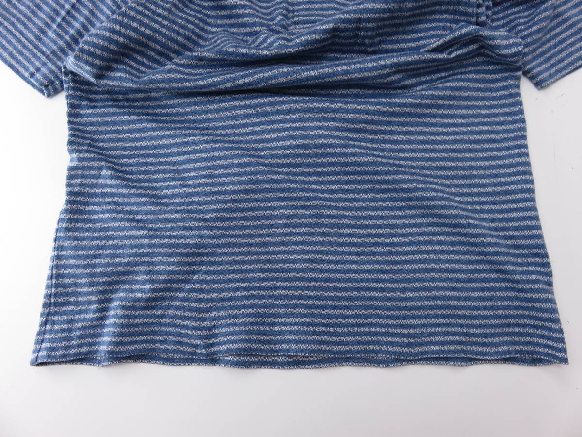 DAKS　ダックス　半袖ポロシャツ　ソフト素材　ロゴ刺繍入り　青　グレー　M_画像8