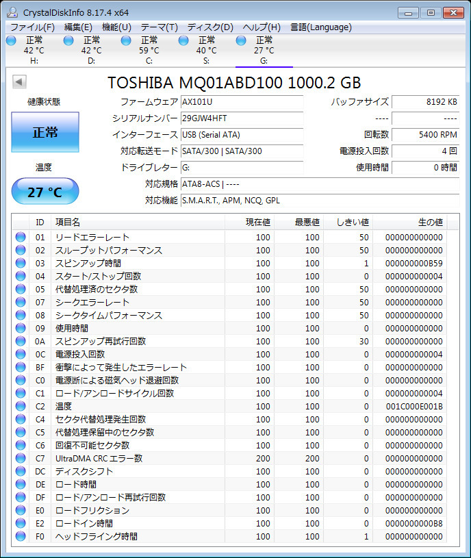 【メーカー再生品】 ELECOM ポータブルハードディスク 1TB ELP-EDV010UBK-YY (97Z186000078 0)