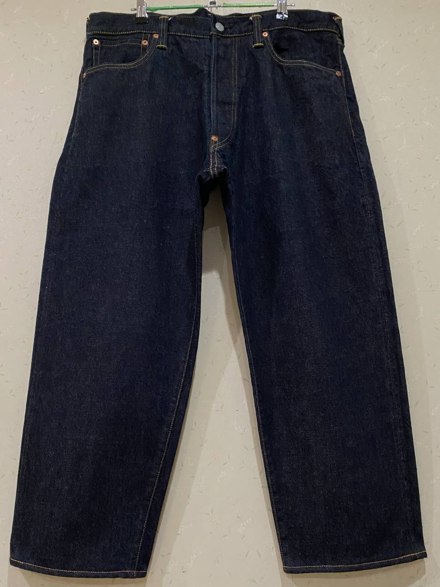 ※EVISU エヴィス エビス LOT 2020 TIGER PRESHRUNK 白&黒 カモメペイントセルビッチデニム 濃紺 日本製 大きいサイズ 35 BJBB.G_画像2