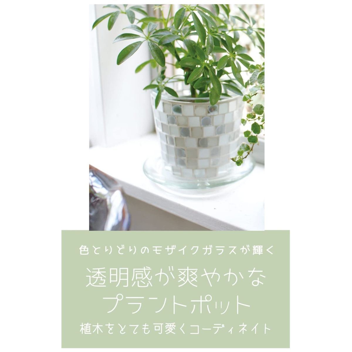 3.5号 モザイク プランター ホワイト ◎ 多肉植物 盆栽 観葉植物 花 ◎ おしゃれ 植木鉢 ミニ鉢 鉢植え ガーデニング 栽培 インテリア