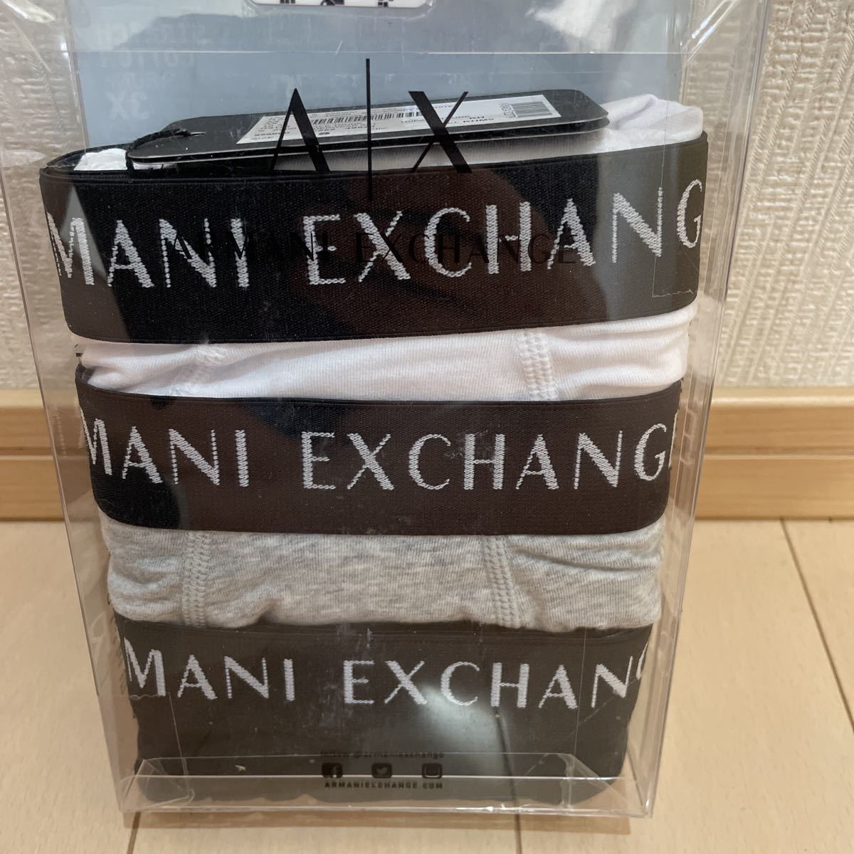 送料無料　新品未使用　アルマーニエクスチェンジ ARMANI EXCHANGE ボクサーパンツ　3枚セット　Sサイズ　 STRETCH COTTON TRUNK 3X_画像2