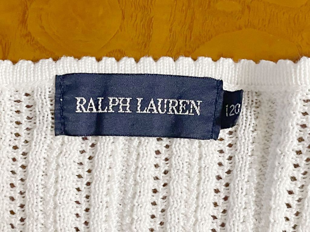 ☆RALPH LAUREN ラルフローレン キッズ ニット ボレロカーディガン 120㎝ 白色 女の子☆_画像4