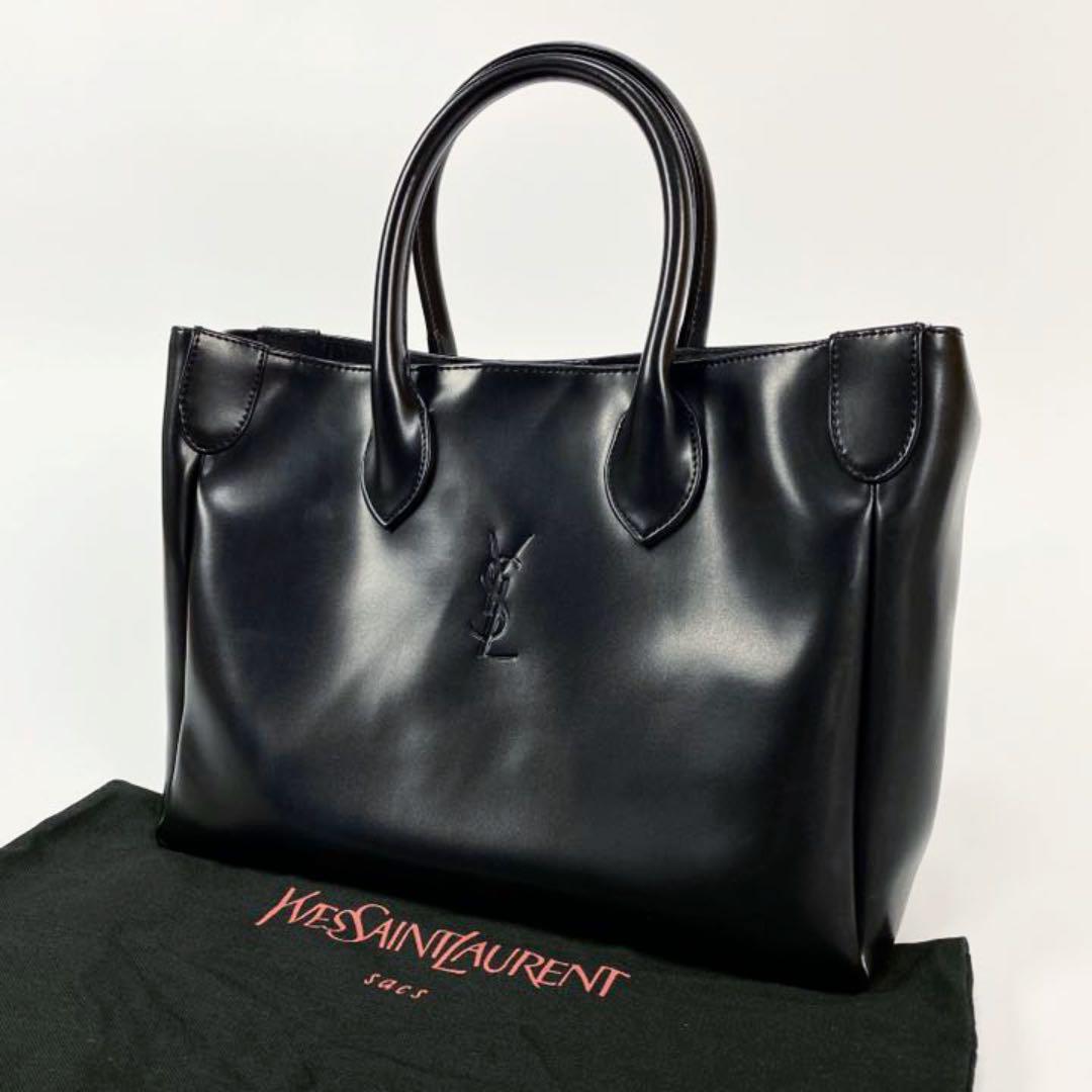 極美品□Yves Saint Laurent イヴサンローラン ハンドバッグ YSL ロゴ