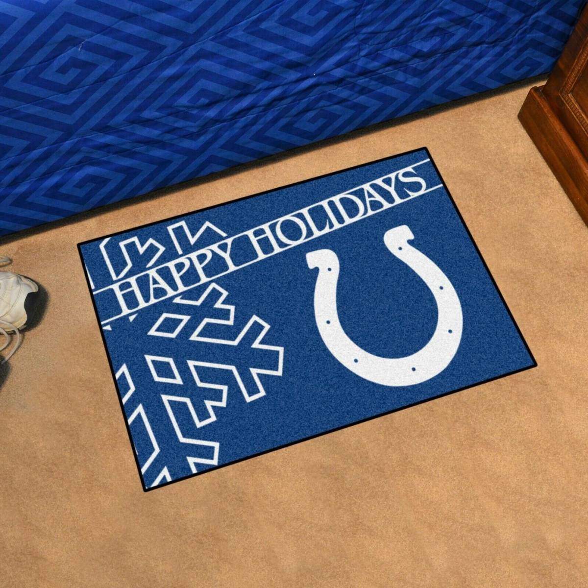 Indianapolis Colts Happy Holidays 19 X 30 Starter Area Rug Mat 海外 即決