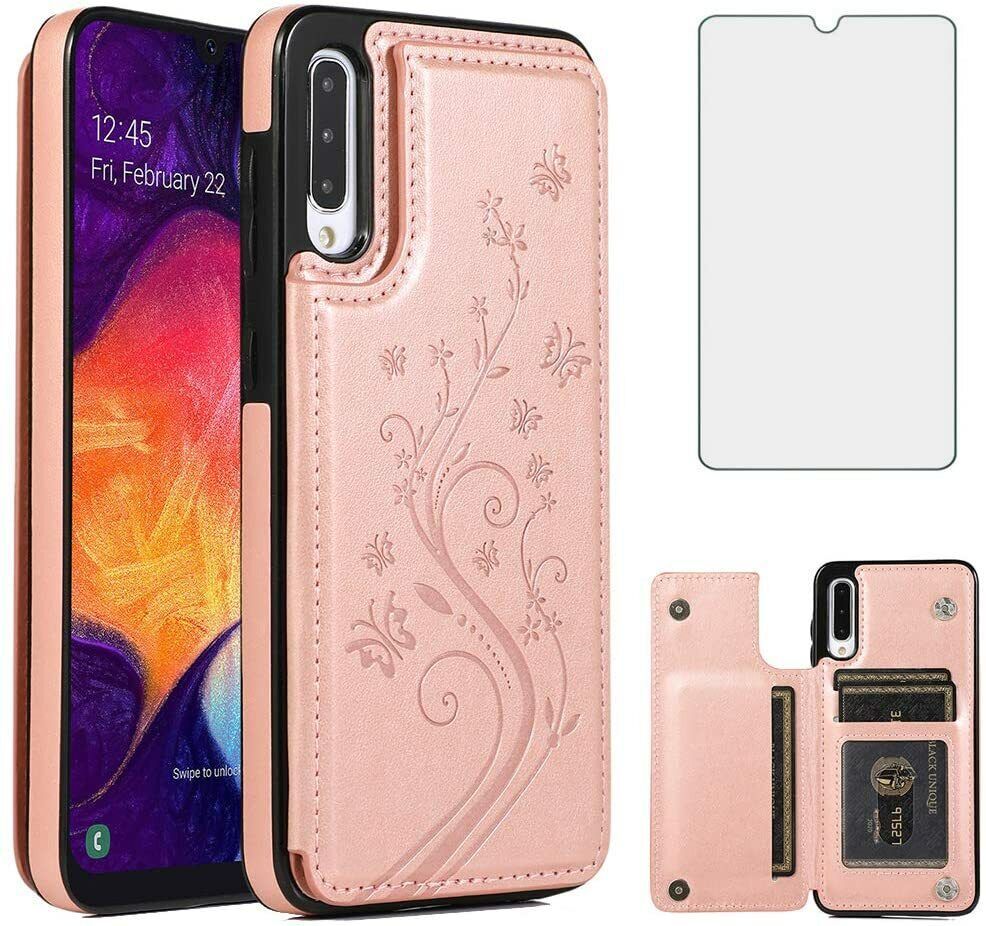 For Samsung Galaxy A50 / A30 / A20 Case with Screen Protector Kickstand PC Rose 海外 即決