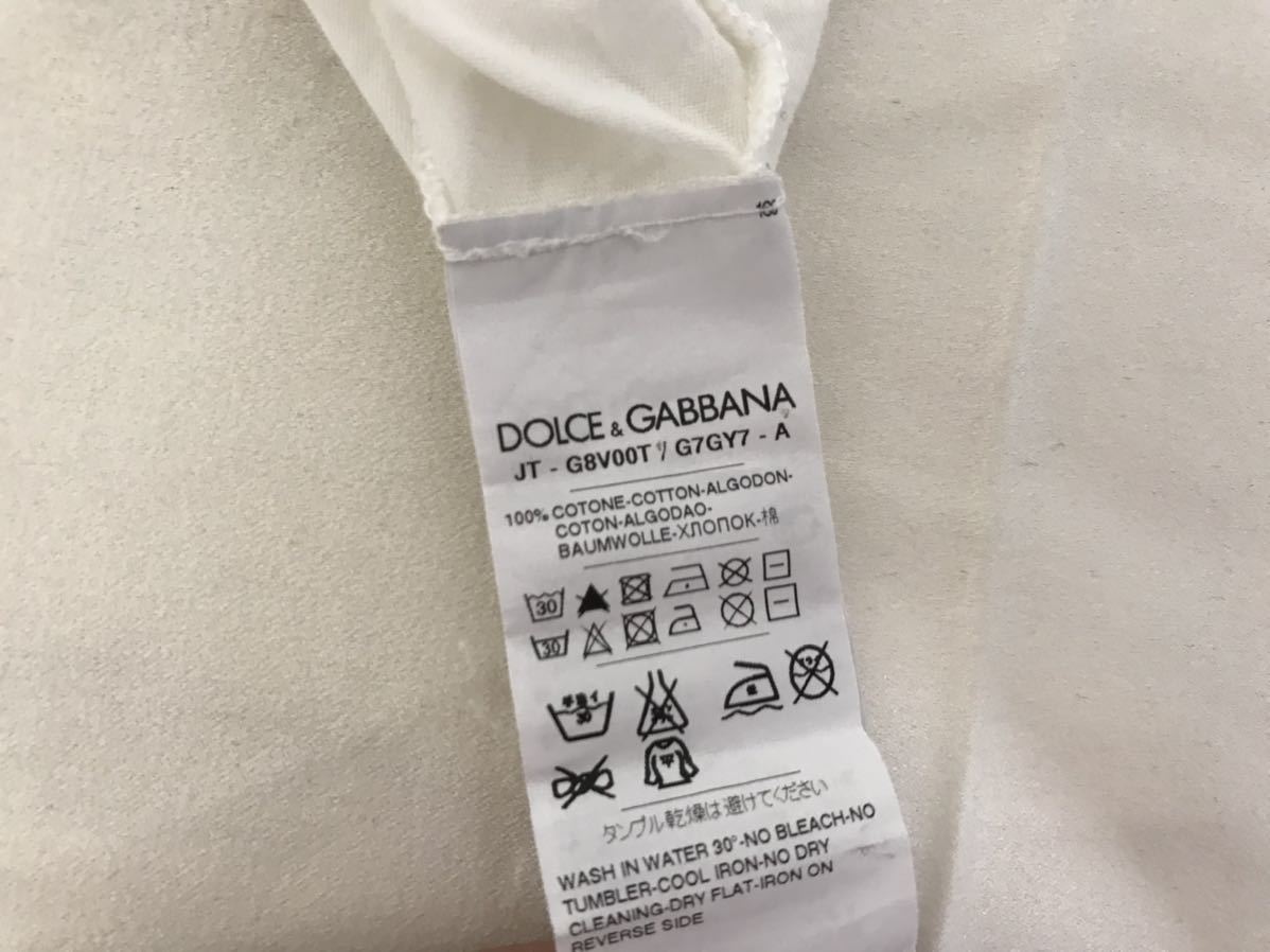 本物ドルチェアンドガッバーナDOLCE&GABBANA Vネックコットン半袖Tシャツビジネススーツアメカジサーフミリタリーメンズ白46Mイタリア製_画像5