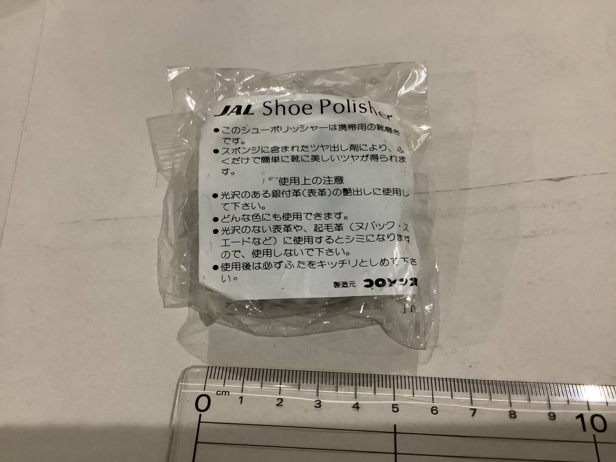 JAL シューポリッシャー　Shoe Polisher 携帯用靴磨き　コロンブス　袋未開封_画像1