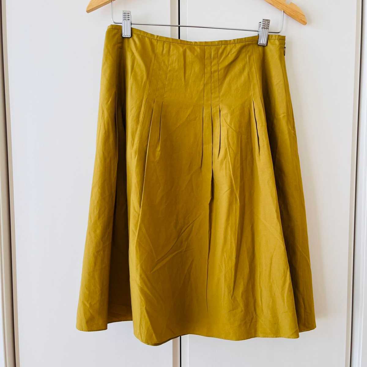 F5710cL сделано в Японии {NATURAL BEAUTY Natural Beauty } размер 13 XL ранг flair юбка горчица тонкий подкладка есть женский красивый .