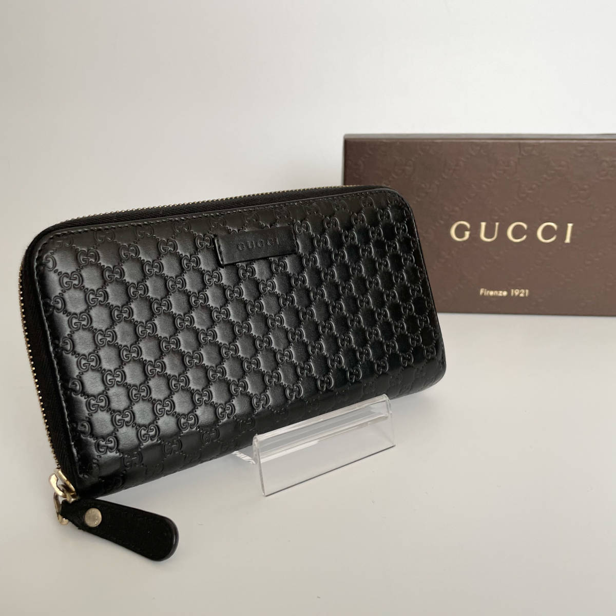 公式ショップ】 美品 グッチGUCCI マイクロGG 長財布 ブラック