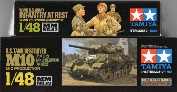 タミヤ1/48スケールMM《アメリカM10駆逐戦車（中期型）＆WWⅡアメリカ歩兵前線休息セット》２点セット