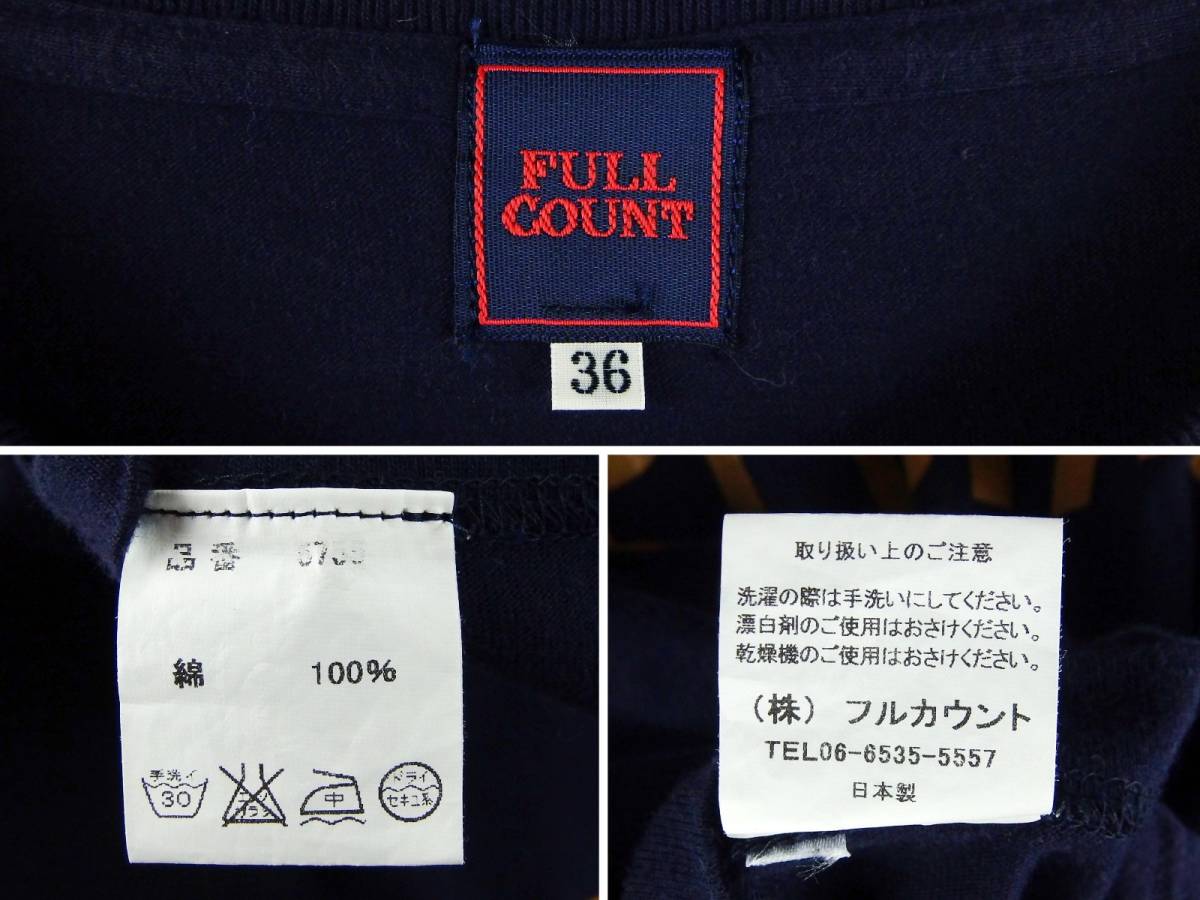 ■FULLCOUNT フルカウント / 5255 / 日本製 / メンズ / コットン / SPECIAL プリント Tシャツ size 36 / ネイビー / トップス_画像3