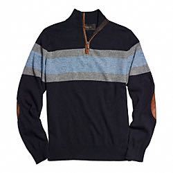 【未使用・希少・廃盤・タグ付】STRIPED HALF ZIP WOOL PULLOVER (COACH F84867) カラー：NAVY/DENIM コーチ Mサイズ ウール メンズ_画像1