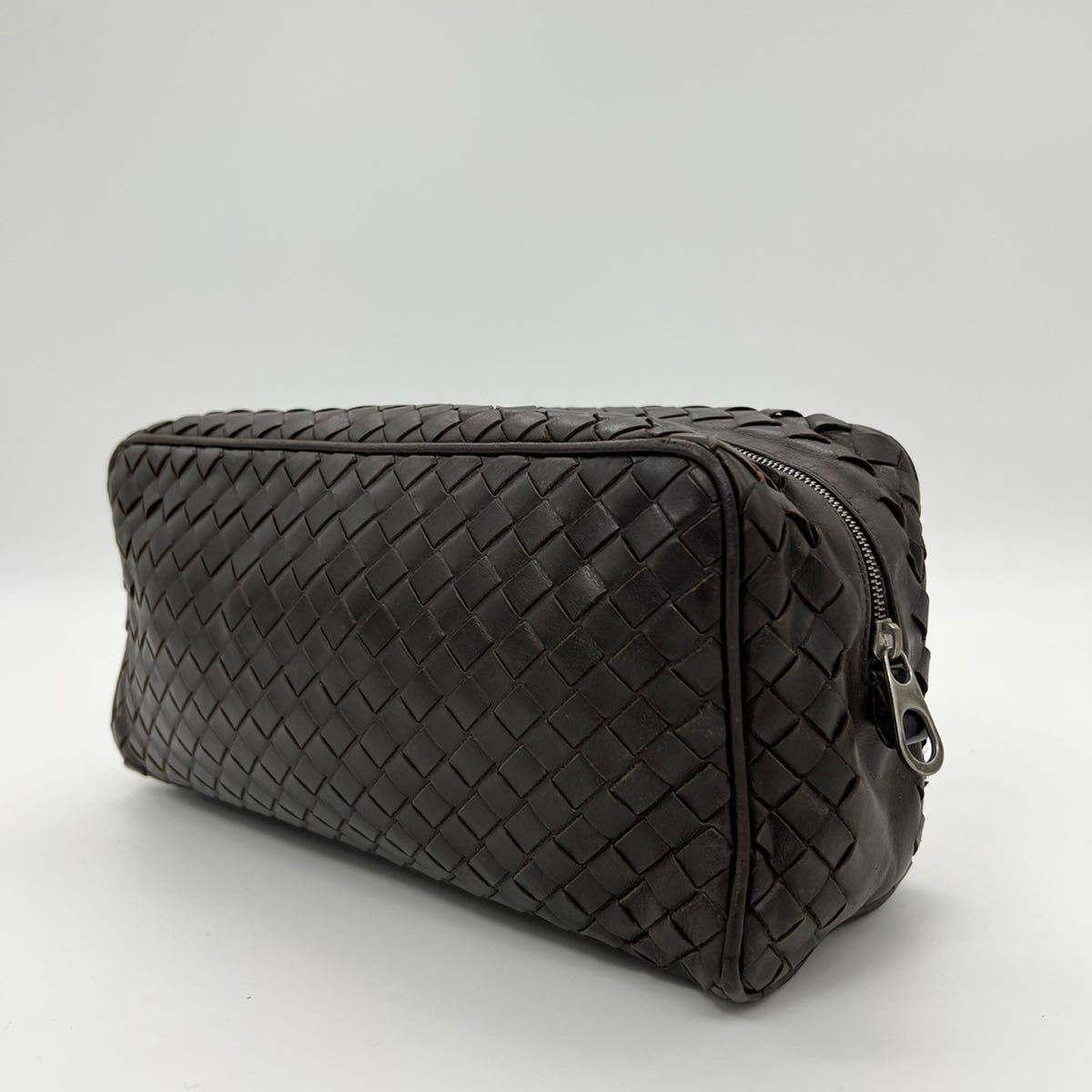 1円【極美品 最高級】 ボッテガヴェネタ BOTTEGA VENETA イントレチャート セカンドバッグ ハンドバッグ ブラウン 本革 レザー 鞄 カバン_画像1