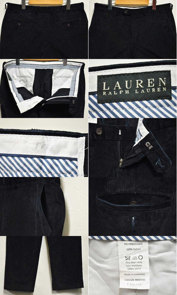 LAUREN RALPH LAUREN ローレンラルフローレン コーデュロイパンツ ロングパンツ ネイビー W36(30560_画像3