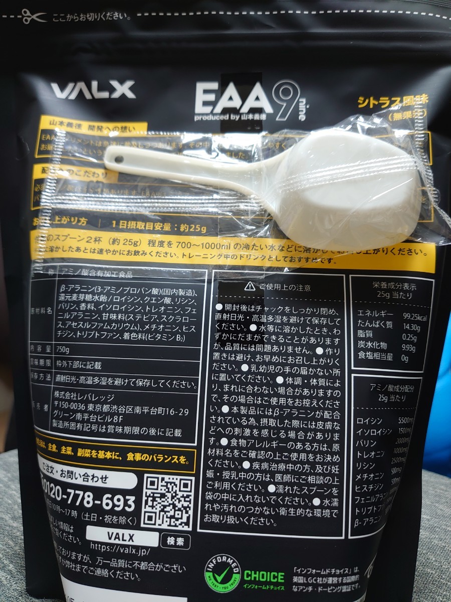 VALX (バルクス) EAA9 Produced by 山本義徳 750g シトラス風味