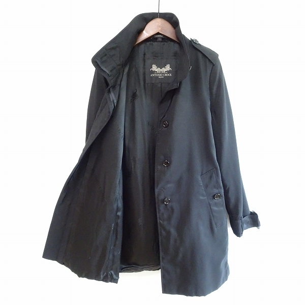 #wnc レリアン Leilian ANTONIO CROCE MILANO コート 44 黒 スタンドカラー 中綿 イタリア製 大きいサイズ レディース [746792]_画像4